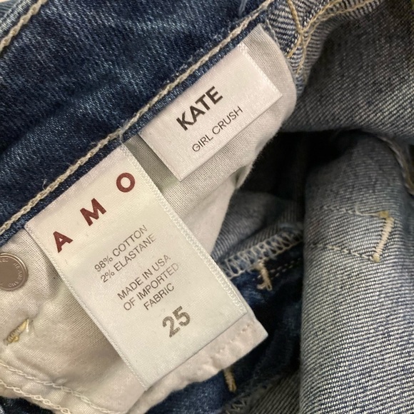 AMO Revolve Kate Girl Crush Mid-Rise Straight Leg Jeans Size 25 - Picture 9 of 15